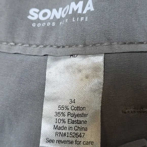 NWT Sonoma Light Gray Flat Front Shorts. - Size 34 - Picture 3 of 6